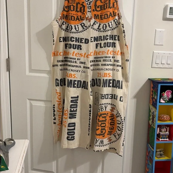 Gold Medal Flour Vintage Print Apron Overalls - Picture 2 of 5